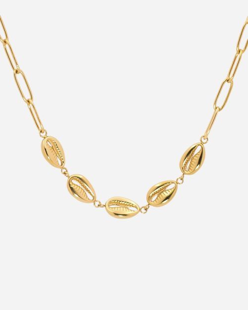 collar de conchas dorado waterproof